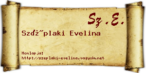 Széplaki Evelina névjegykártya